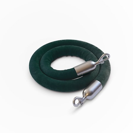 Montour Line Velvet Rope Green With Satin Stainless Snap Ends 6ft.Cotton Core HDVL510Rope-60-GN-SE-SS